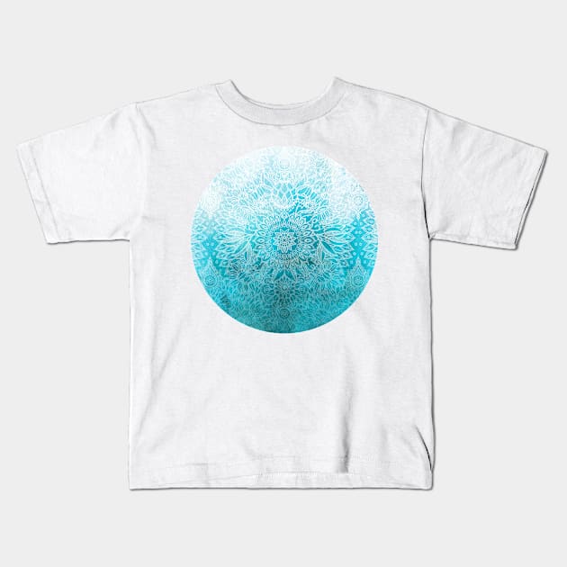 Fade to Teal - watercolor + doodle Kids T-Shirt by micklyn